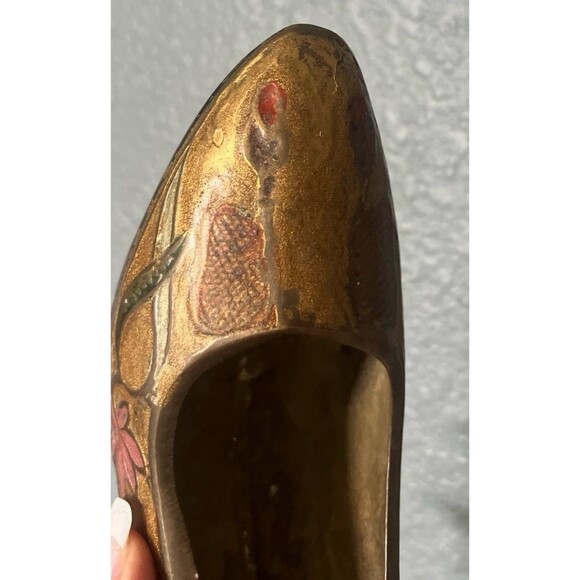Antique Solid Brass High Heel Shoe - Picture 7 of 8